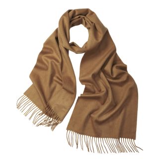Cordings Camel Solid Cashmere Scarf Main Image