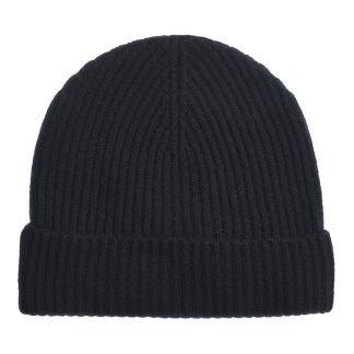 Cordings Black Cashmere Ribbed Beanie Dif ferent Angle 1