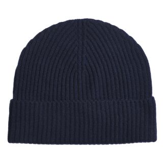 Cordings Navy Cashmere Ribbed Beanie Dif ferent Angle 1