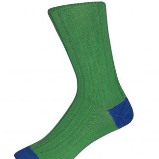 Cordings Green and Blue Cotton Heel & Toe Socks Dif ferent Angle 1