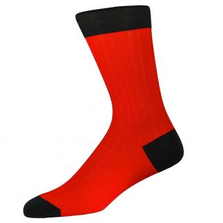 Cordings Red Navy Cotton Lisle Kew Sock Different Angle 1