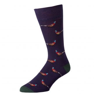 Cordings Purple Wild Pheasant Fine Sock Main Image