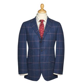 Cordings Blue Langholm Check Tweed Jacket  Main Image