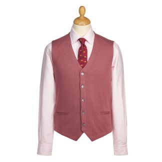 Cordings Pale Pink Merino Waistcoat  Main Image