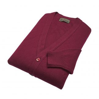 Cordings Bordeaux Lambswool Cardigan Dif ferent Angle 1
