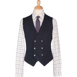 Cordings Navy Double Breasted Merino Waistcoat Dif ferent Angle 1