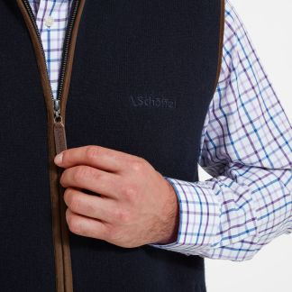 Cordings Schoffel Navy Orkney Merino Gilet Dif ferent Angle 1