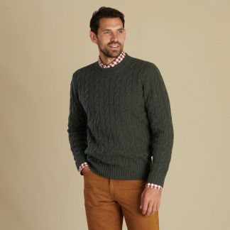Cordings Loden Cashmere Cable Crew Neck Main Image