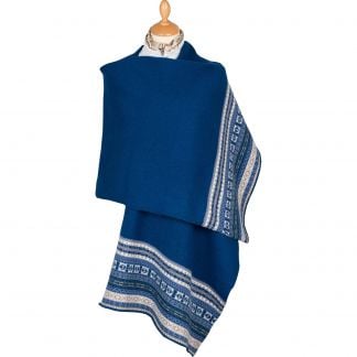 Cordings Blue Scottish fairisle shawl Main Image