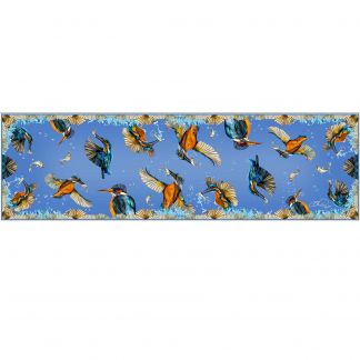 Cordings Blue Kingfisher Pure Silk Narrow Scarf Different Angle 1