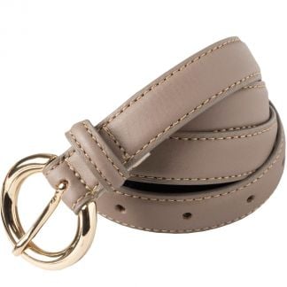 Cordings Taupe Thin Leather Gold Buckle Belt Main Image