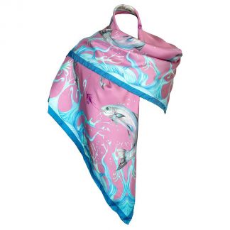 Cordings Pink Catch and Release Large Square Silk Scarf Main Image