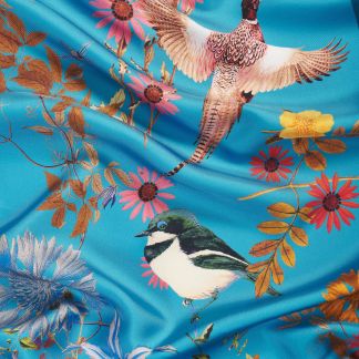 Cordings Turquoise Sabrina Birds Silk Scarf Dif ferent Angle 1