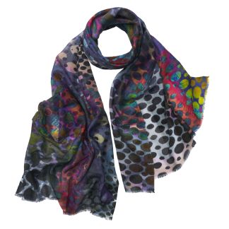 Cordings Abstract Leopard Wool & Silk Scarf Main Image