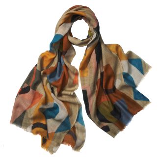 Cordings Earth Print Wool & Silk Scarf Dif ferent Angle 1