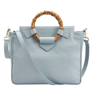 Cordings Blue Bamboo Leather Handbag Main Image