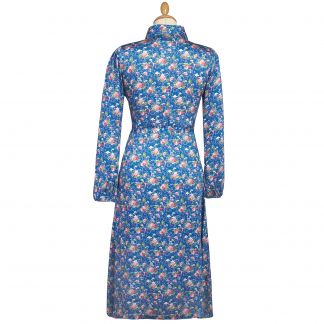 Cordings Cobalt Blue Floral Viscose Dress Different Angle 1