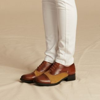 Cordings Tan Suede and Leather Oxford Shoe Main Image