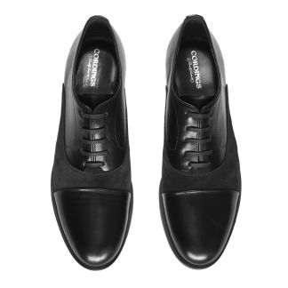 Cordings Black Suede and Leather Oxford Shoe Dif ferent Angle 1