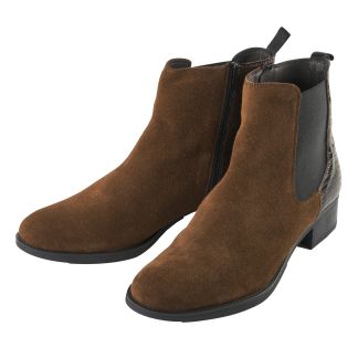 Cordings Tan Suede and Leather Heeled Chelsea Boot Dif ferent Angle 1