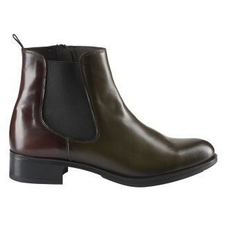 Cordings Olive Leather Contrast Heeled Chelsea Boot Main Image