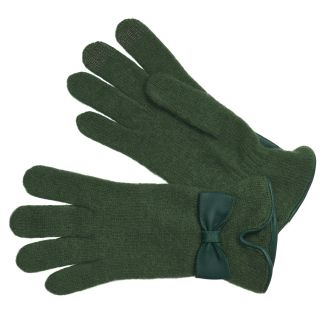 Cordings Green Bow Angora Gloves Main Image