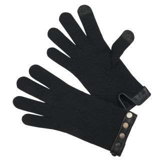 Cordings Black Button Trim Merino Gloves Main Image