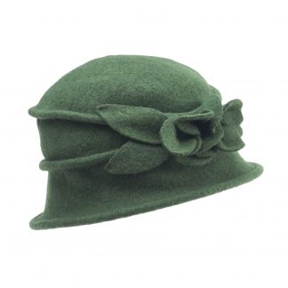 Cordings Olive Merino Flower Hat Different Angle 1
