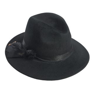 Cordings Black Tipped Feather Wool Fedora Main Image