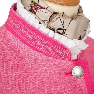 Cordings Pink Linen Austrian Nehru Jacket Different Angle 1