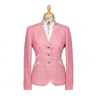 Cordings Pink Hursley Check Nehru Jacket Different Angle 1