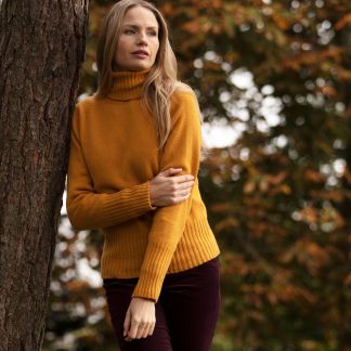 Cordings Mustard Geelong Rollneck Different Angle 1