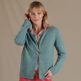 Cordings Green Cashmere Shell Button Cardigan Dif ferent Angle 1