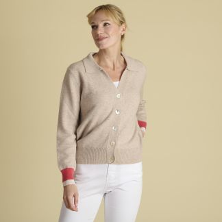 Cordings Oat Cashmere Cardy Jacket Main Image