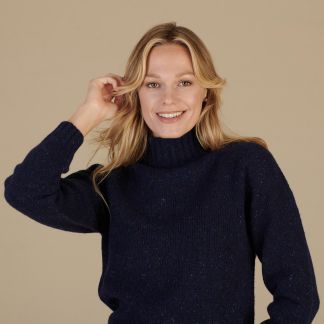 Cordings Navy Donegal Turtleneck Dif ferent Angle 1