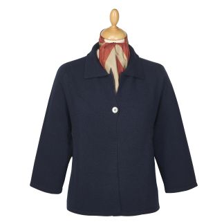 Cordings Navy Cashmere & Wool Knit Jacket Main Image