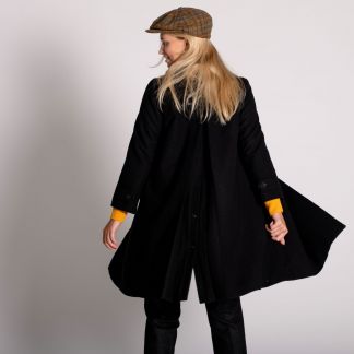 Cordings Black Austrian Loden Swing Coat Different Angle 1