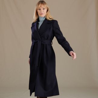 Cordings Navy Long Wool Wrap Coat Dif ferent Angle 1