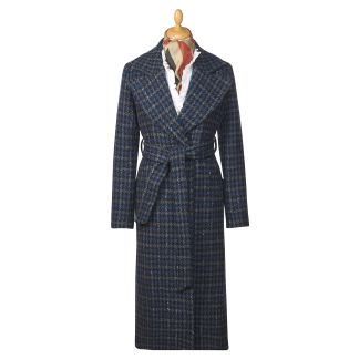 Cordings Blue Melrose Tweed Wrap Coat Main Image