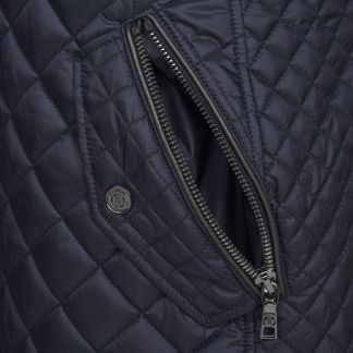 Cordings Navy Quilted Coat with Hood Dif ferent Angle 1