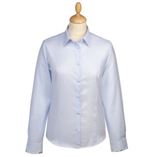Cordings Blue Floral Trim Fitted Shirt Main Image