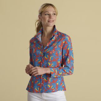 Cordings Citron Presse Silk Shirt made with Liberty Fabric  Main Image