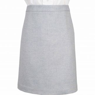 Cordings Pale Blue Herringbone Tweed Short Skirt Main Image