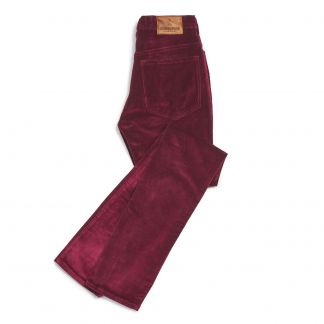 Cordings Bordeaux stretch velvet jeans Main Image
