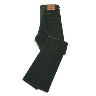 Cordings Green Olive stretch velvet jeans Main Image