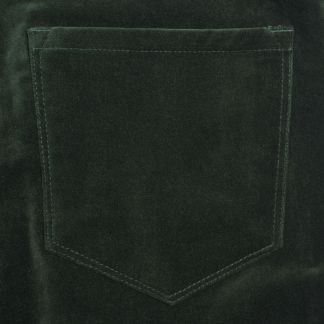 Cordings Green Olive stretch velvet jeans Different Angle 1