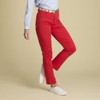 Cordings Red Cotton Stretch Lily Jeans Main Image
