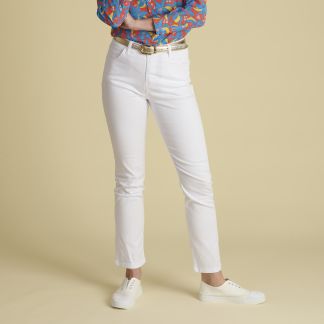 Cordings White Cotton Stretch Lily Jeans Main Image