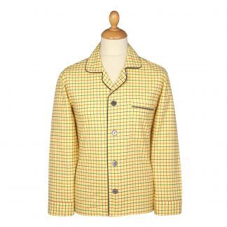 Cordings Yellow Pheasant Check Cotton Pyjama Main Image