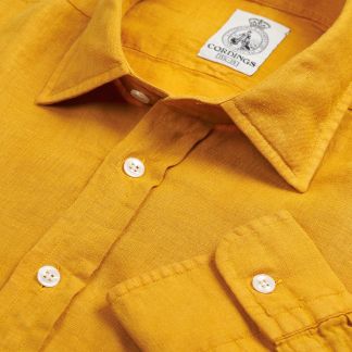 Cordings Mustard Vintage Linen Shirt Main Image